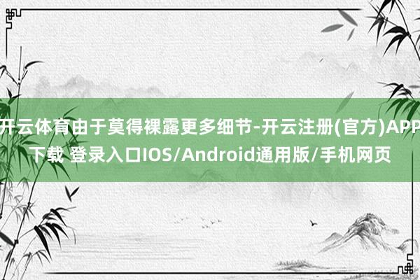 开云体育由于莫得裸露更多细节-开云注册(官方)APP下载 登录入口IOS/Android通用版/手机网页