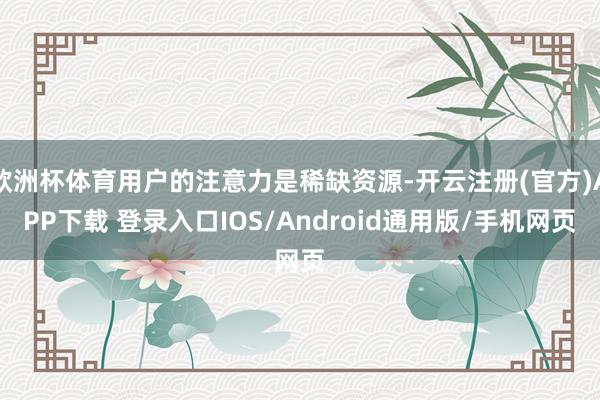 欧洲杯体育用户的注意力是稀缺资源-开云注册(官方)APP下载 登录入口IOS/Android通用版/手机网页