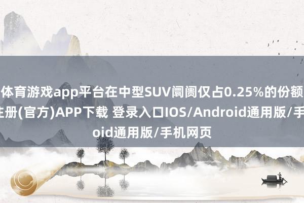 体育游戏app平台在中型SUV阛阓仅占0.25%的份额-开云注册(官方)APP下载 登录入口IOS/Android通用版/手机网页