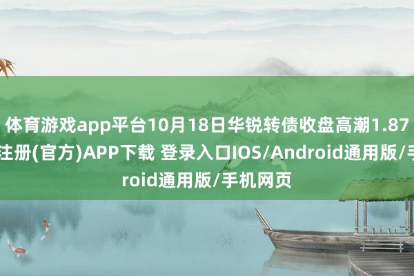 体育游戏app平台10月18日华锐转债收盘高潮1.87%-开云注册(官方)APP下载 登录入口IOS/Android通用版/手机网页