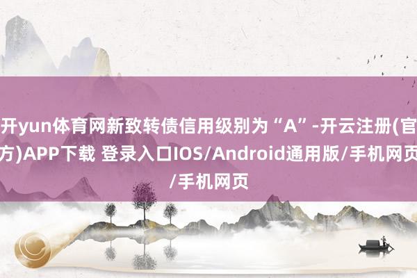 开yun体育网新致转债信用级别为“A”-开云注册(官方)APP下载 登录入口IOS/Android通用版/手机网页